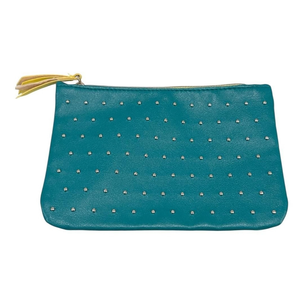 Ipsy 100th Glam Bag Teal Pouch Womens Small Studded Clutch Cosmetic Makeup Bag